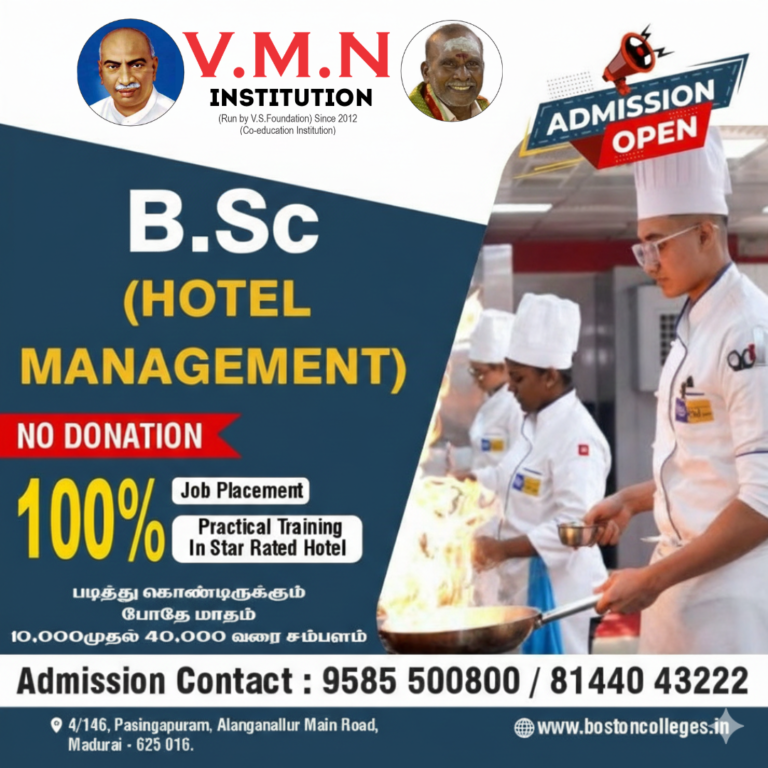 Best Hotel Management College Madurai – Build a Successful Hospitality Career