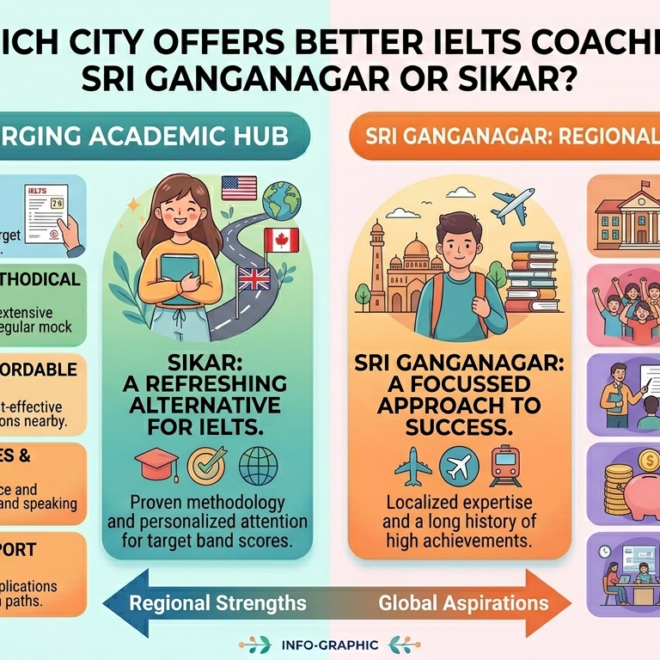 Which City Offers Better IELTS Coaching Sri Ganganagar or Sikar?