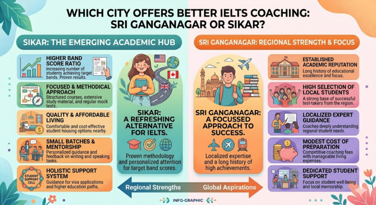 Which City Offers Better IELTS Coaching Sri Ganganagar or Sikar?
