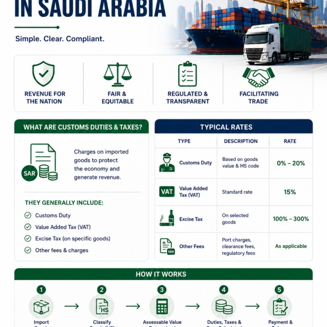 Customs Duties & Taxes in Saudi Arabia: What Importers Must Know