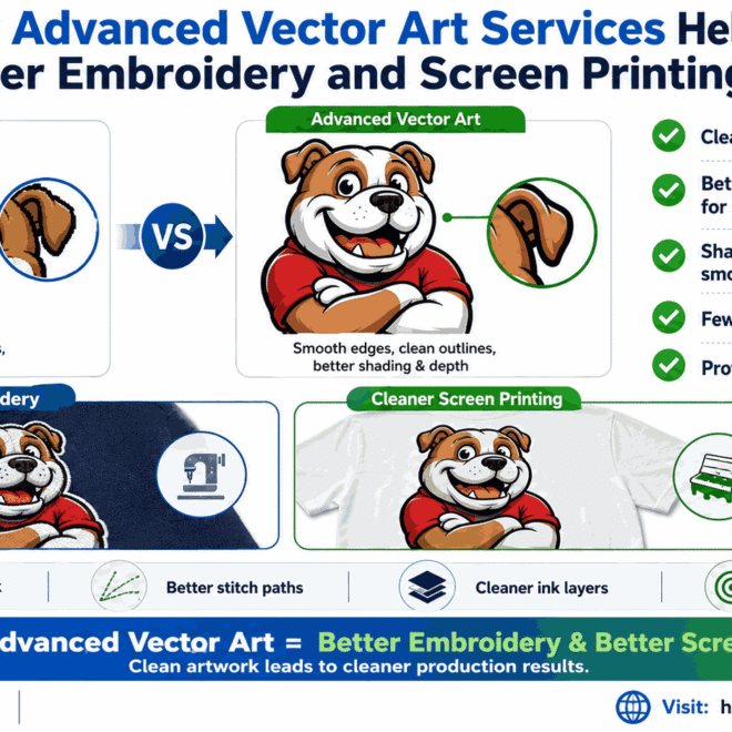 How Advanced Vector Art Services Help Create Cleaner Embroidery and Screen Printing Results