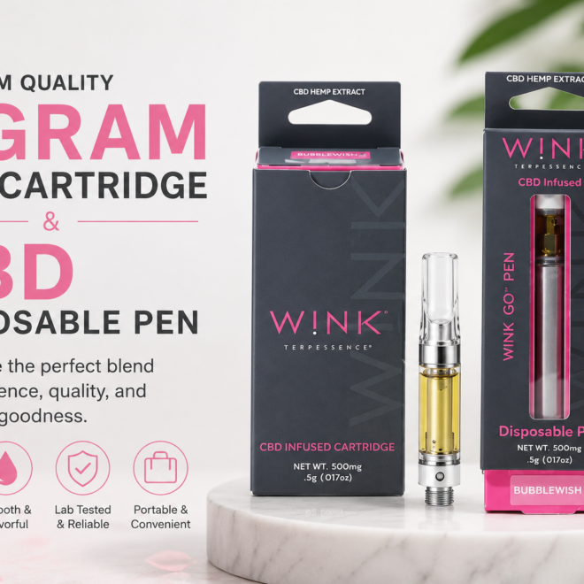 5 Gram CBD Cartridge and CBD Disposable Pen | Wink Wellness
