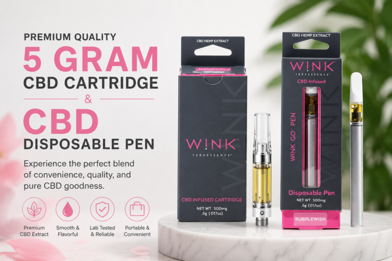 5 Gram CBD Cartridge and CBD Disposable Pen | Wink Wellness