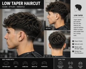 Low Taper Haircut for Black Men