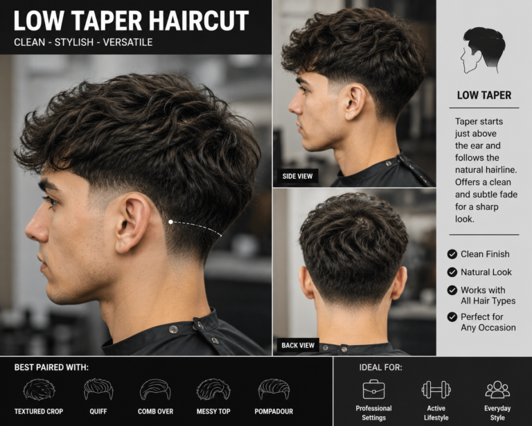 Low Taper Haircut for Black Men