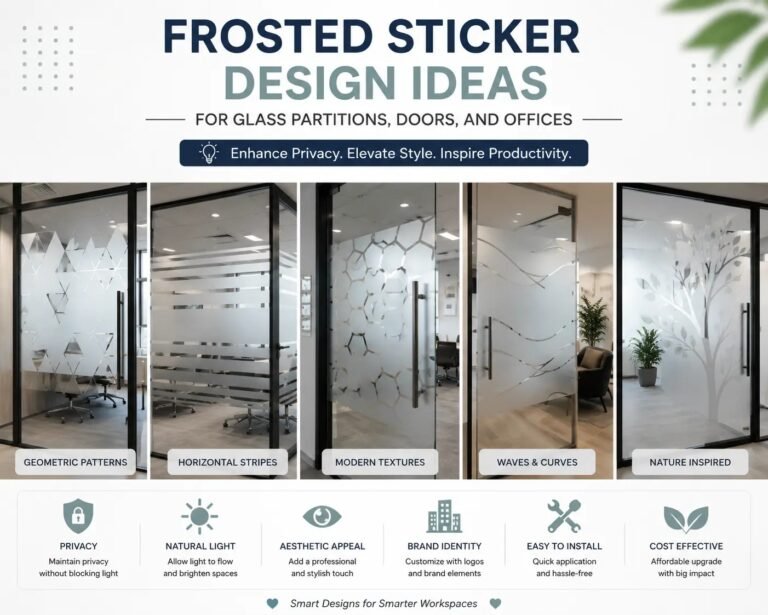 Glass Sticker Design Ideas for Stylish and Private Glass Spaces