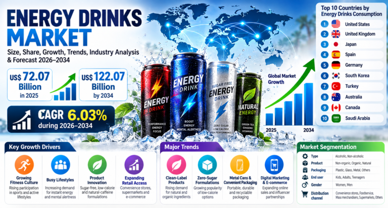 Energy Drinks Market Size, Share, Growth, Trends, Industry Analysis & Forecast 2026–2034
