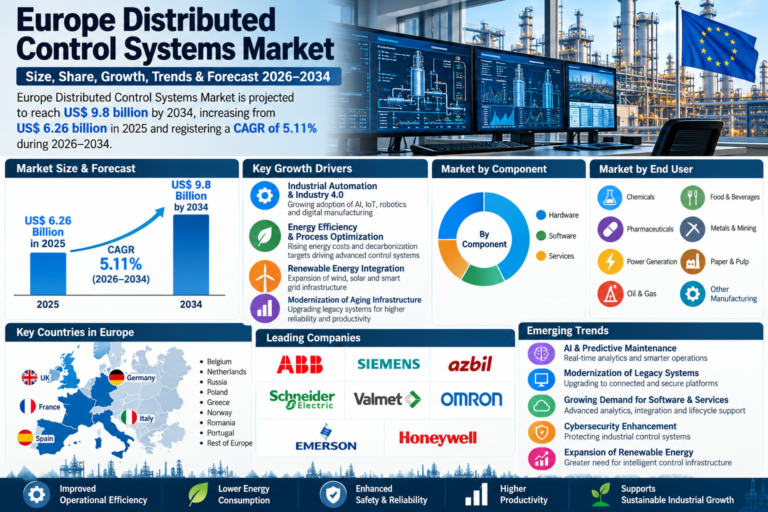 Europe Distributed Control Systems Market Size, Share, Growth, Trends, Industry Analysis & Forecast 2026–2034