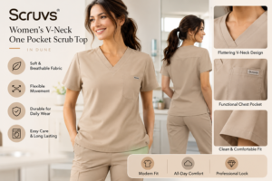 How to Style a Women’s V-Neck Dune Scrub Top